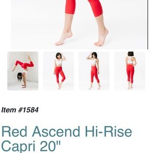 ZYIA red ascend capris